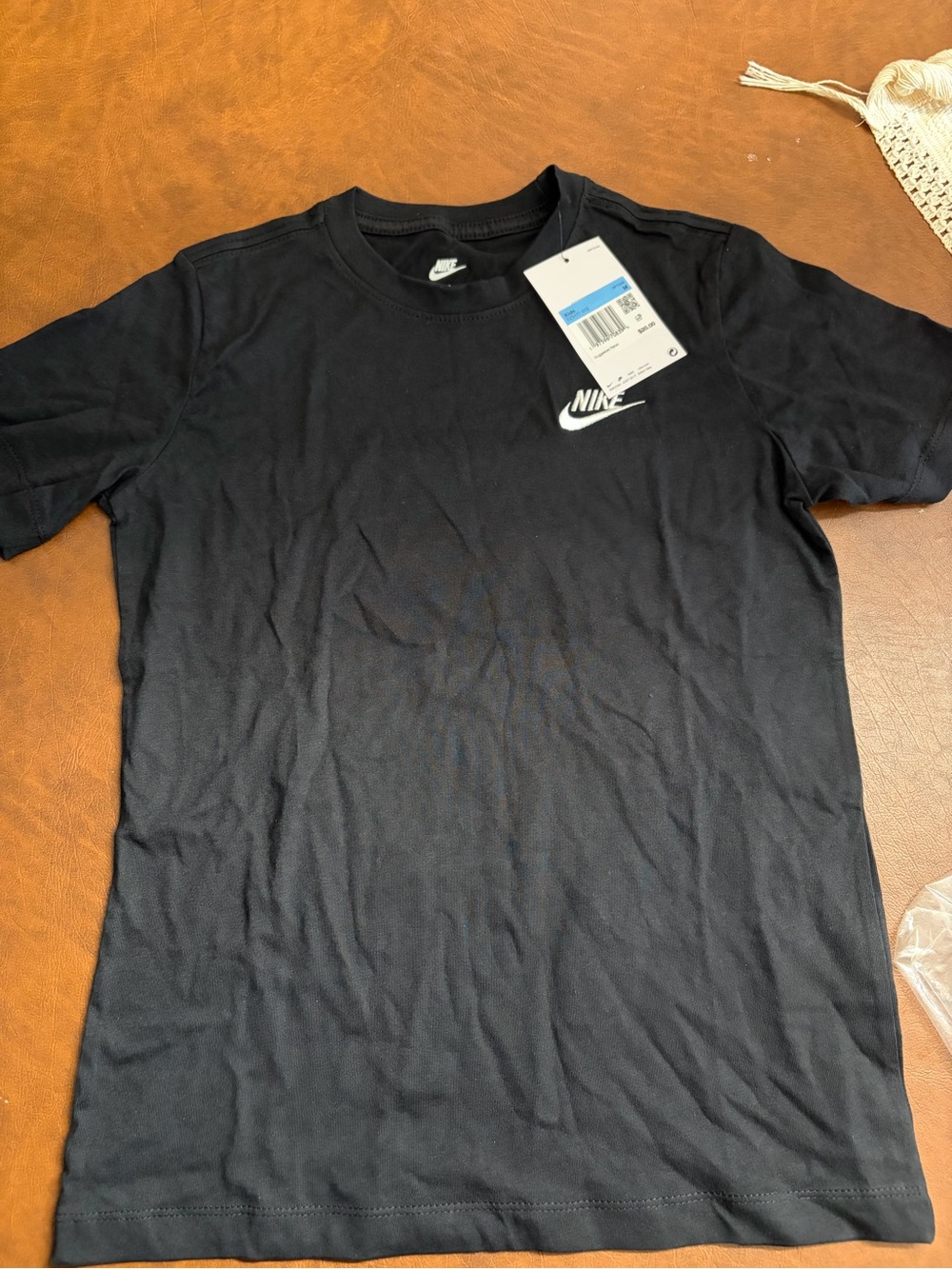 NWT Nike Black Short Sleeve Crewneck T-Shirt with White Swoosh